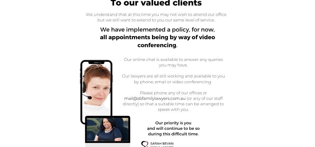 Web conferencing business as usual family lawyer parramatta