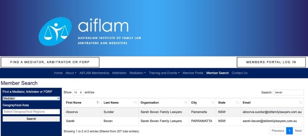 AIFLAM Best Mediator Arbitrator Sydney Parramatta